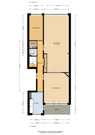 Floorplan - Schieweg 89A02, 3038 AJ Rotterdam